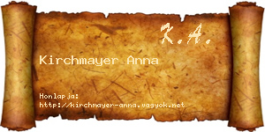 Kirchmayer Anna névjegykártya