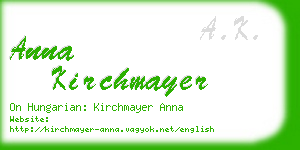 anna kirchmayer business card